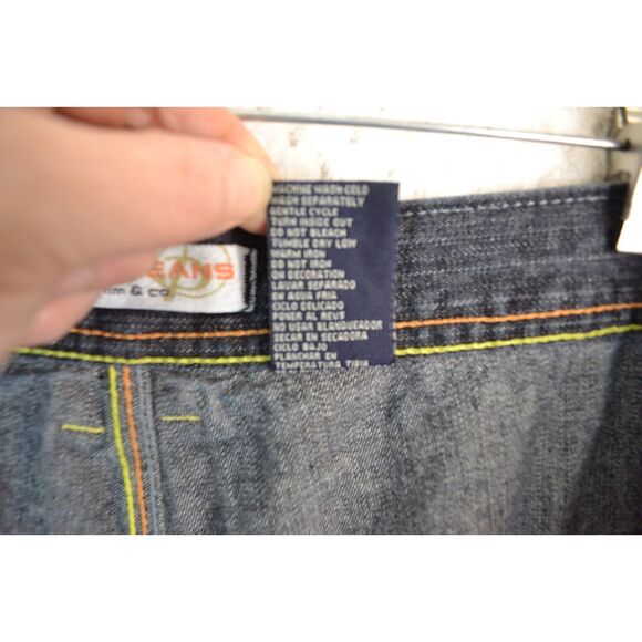 Paco Jeans Men's 38x32 Dark Wash Graphic Print Baggy Y2K Skater Jeans - Picture 10 of 14